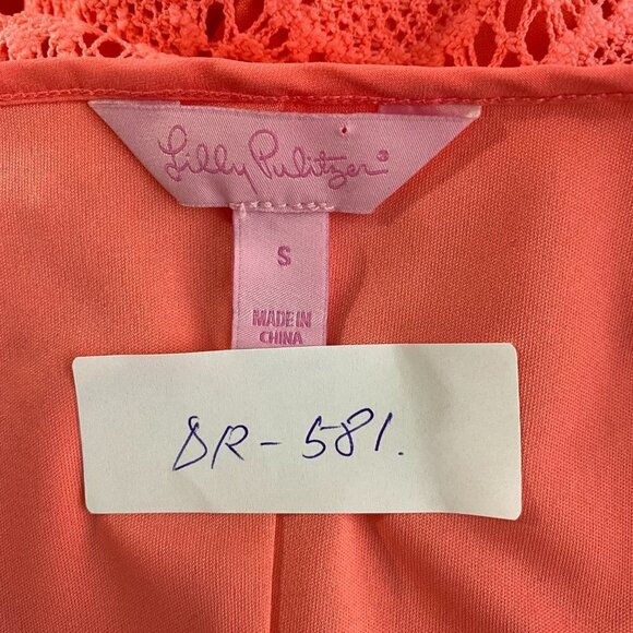 Lilly Pulitzer Lamora Dress Pucker Pink Breakers Lace Polyester Women's Small - Picture 2 of 8